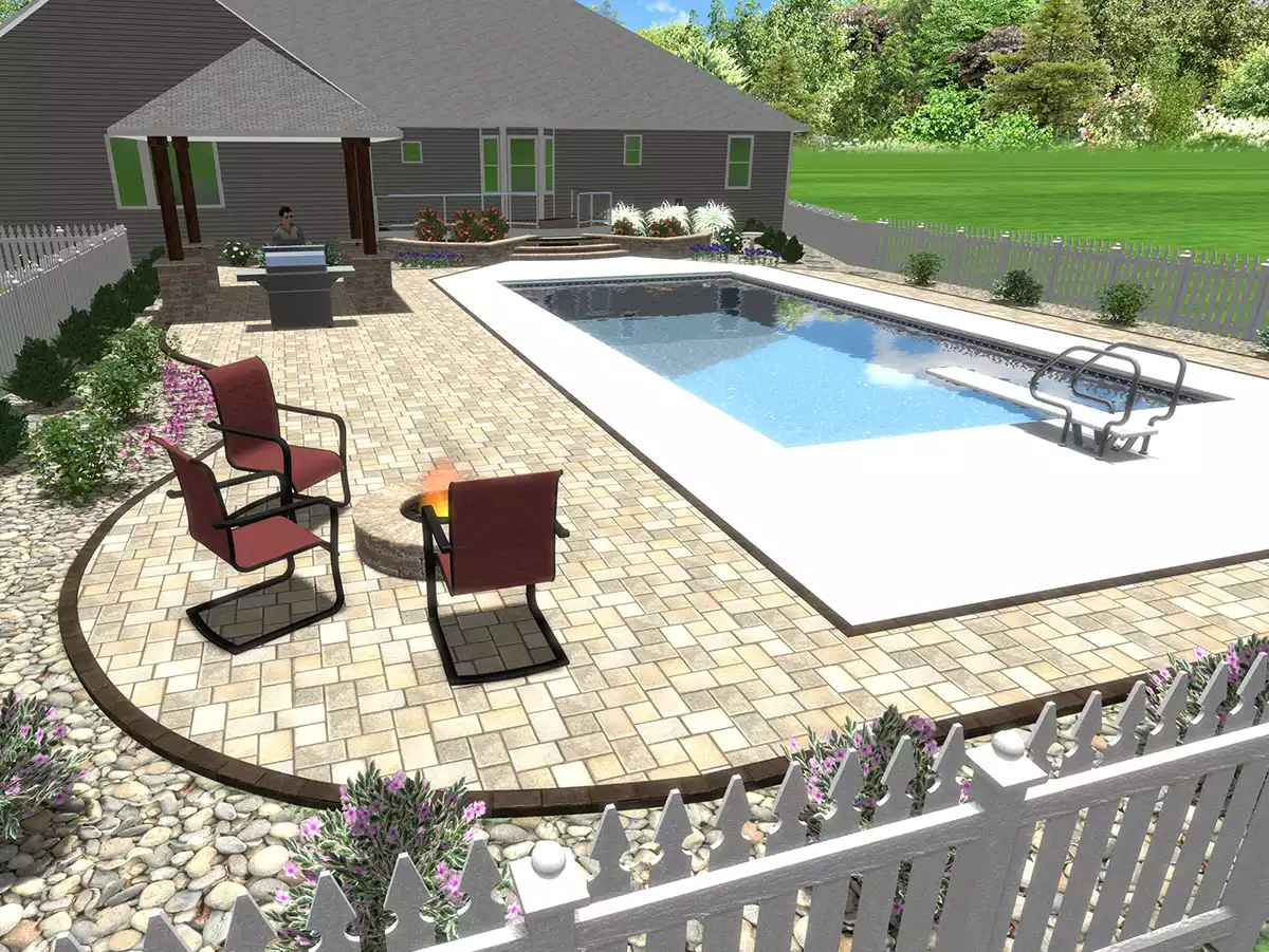 Patio Pool Landscape Design residential landscaping