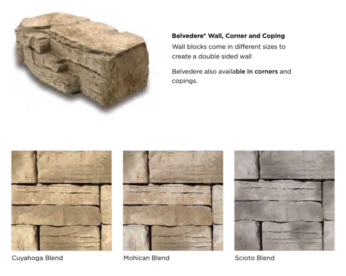 Belvedere Wall Stone patio landscaping in ohio