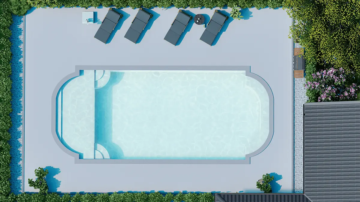 Inground Fiberglass Pool L Sandstone pool installation