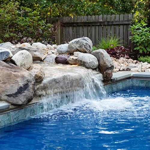 River Rock Pool Waterfalls pool installation