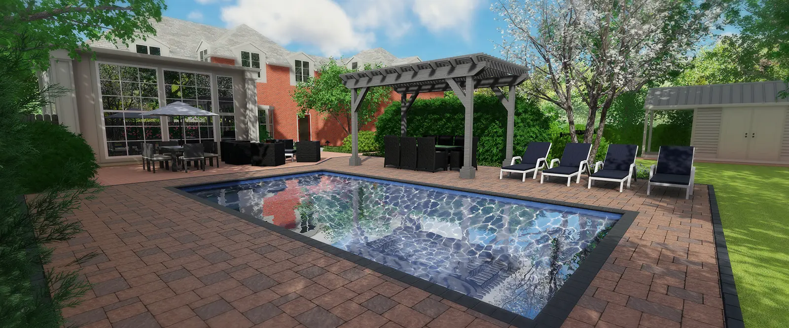 Bexley Tranquil Backyard Oasis Design2 Bexley Tranquil Backyard Oasis Design farmhouse patio