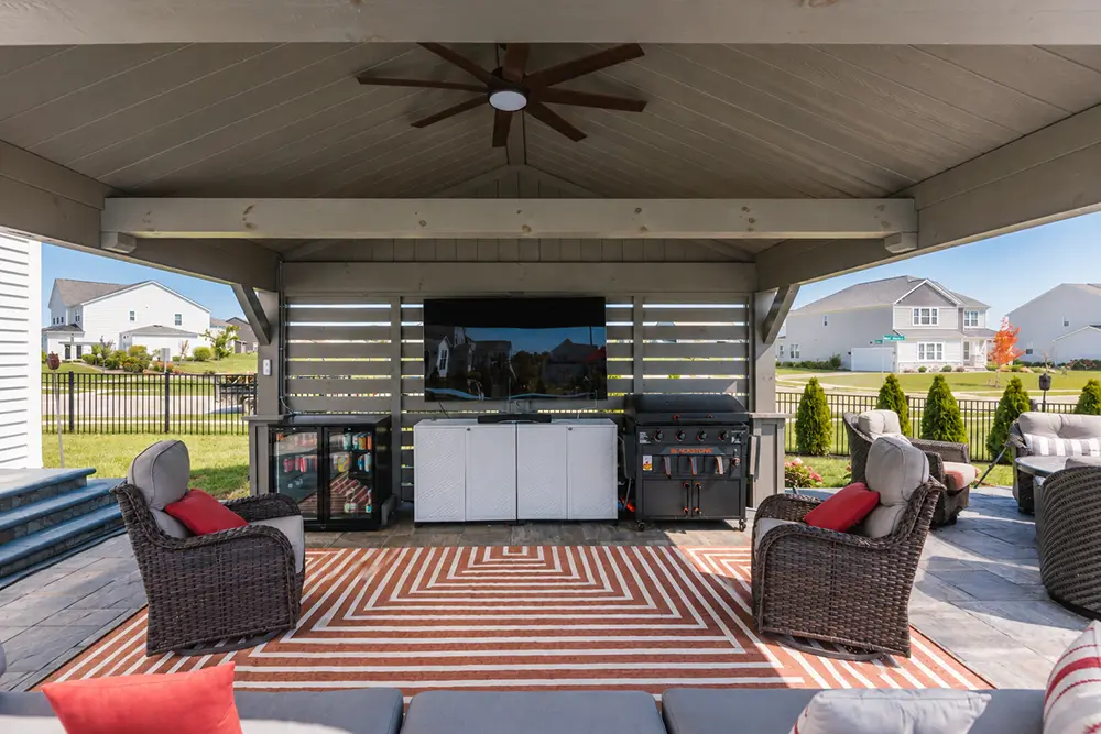 Delaware Pavilion Entertainment Area Delaware Pavilion Entertainment Area farmhouse patio