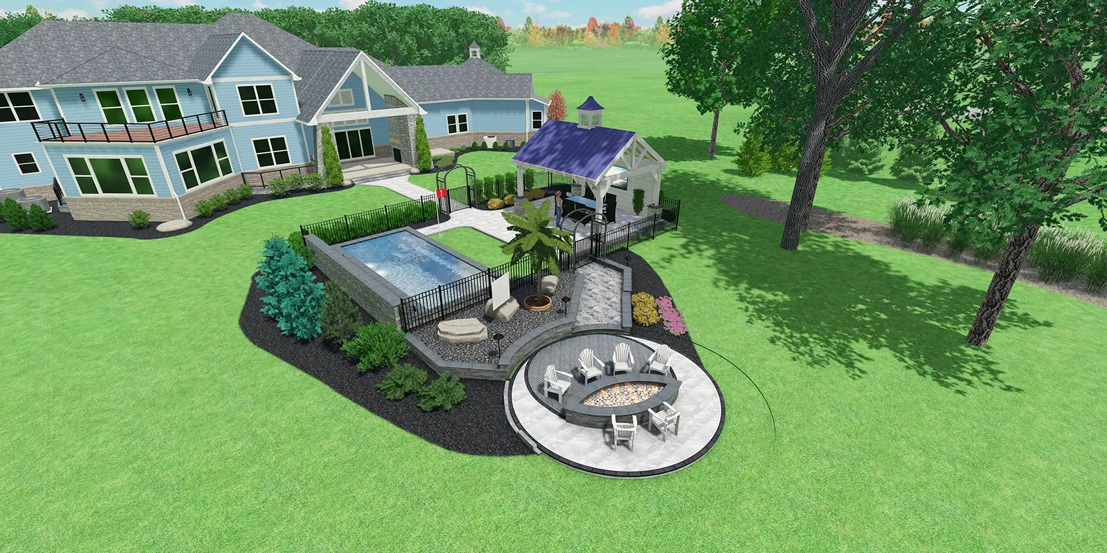 Westerville Landscaping 3D Design Westerville Landscaping D Design farmhouse patio