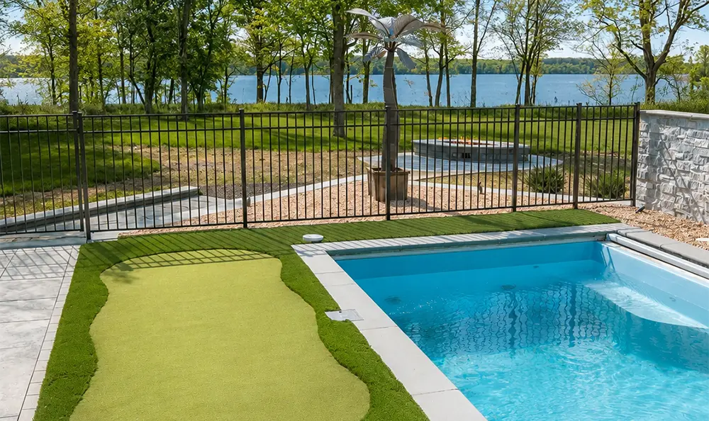 Westerville Pool Putting Green Fence Fire Pit Westerville Pool Putting Green Fence Fire Pit farmhouse patio